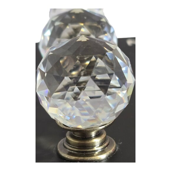 NEW BINO Sparkly Faceted Sphere Crystal Drawer Door Knob Pull Set 6 Pieces - Picture 3 of 6